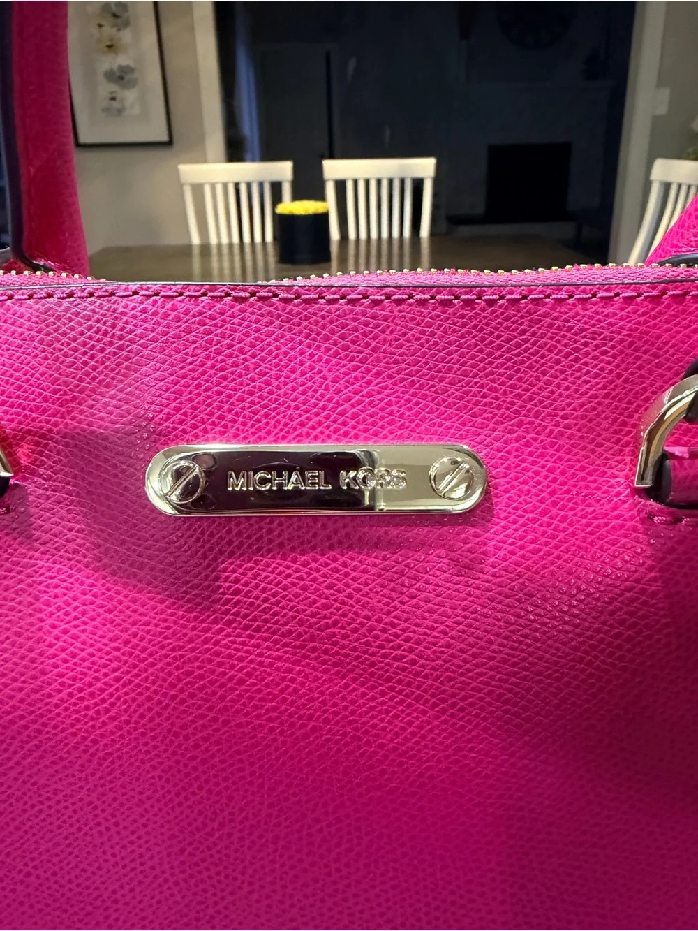 Michael Kors Hot Pink Leather Dome Satchel